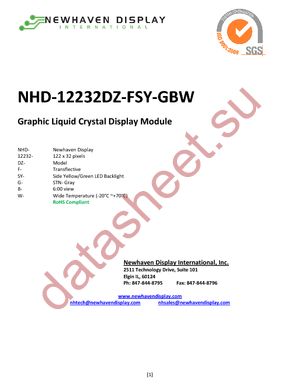 NHD-12232DZ-FSY-GBW datasheet  